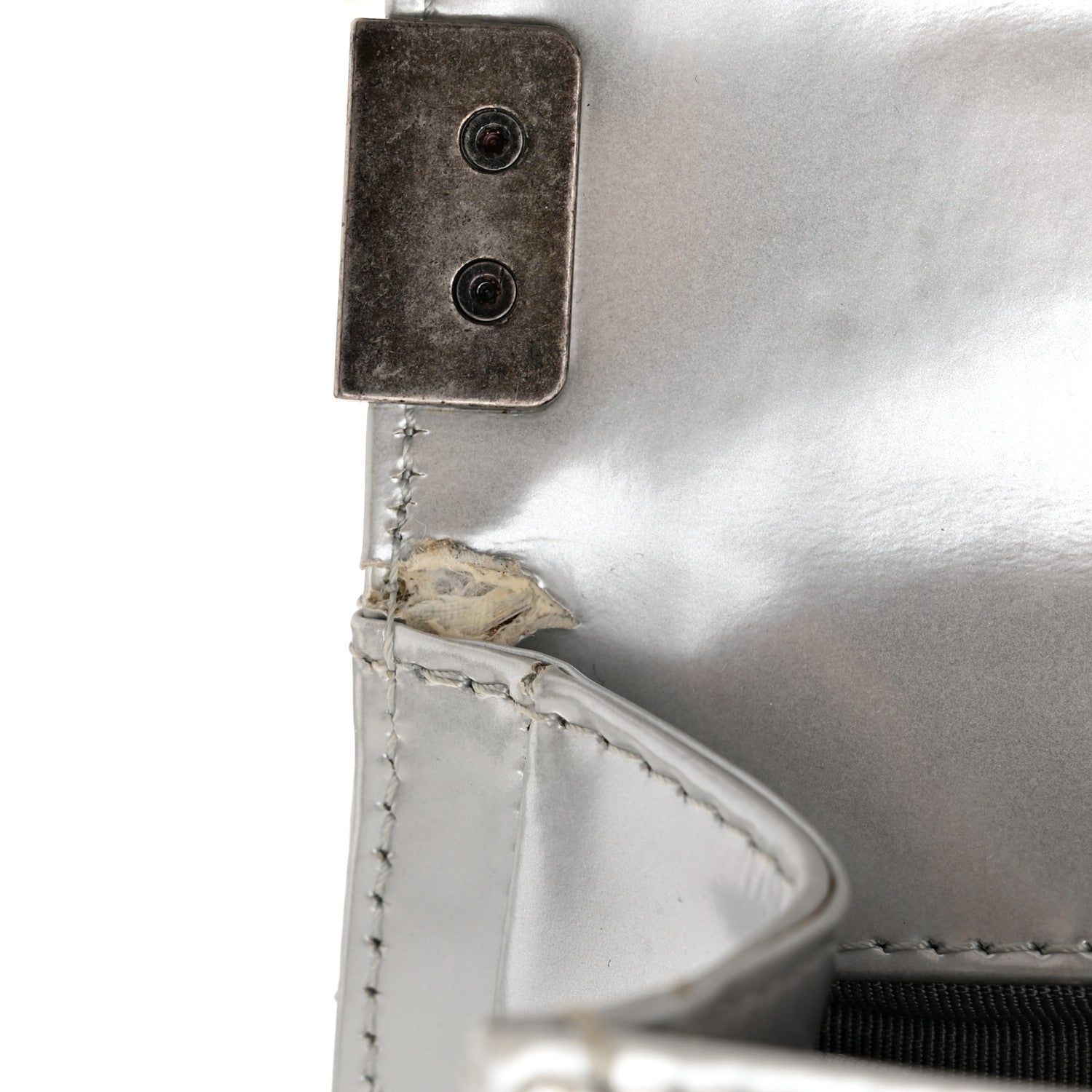 Chanel Iridescent Glazed Calfskin Small Boy Flap Silver 11 of 11