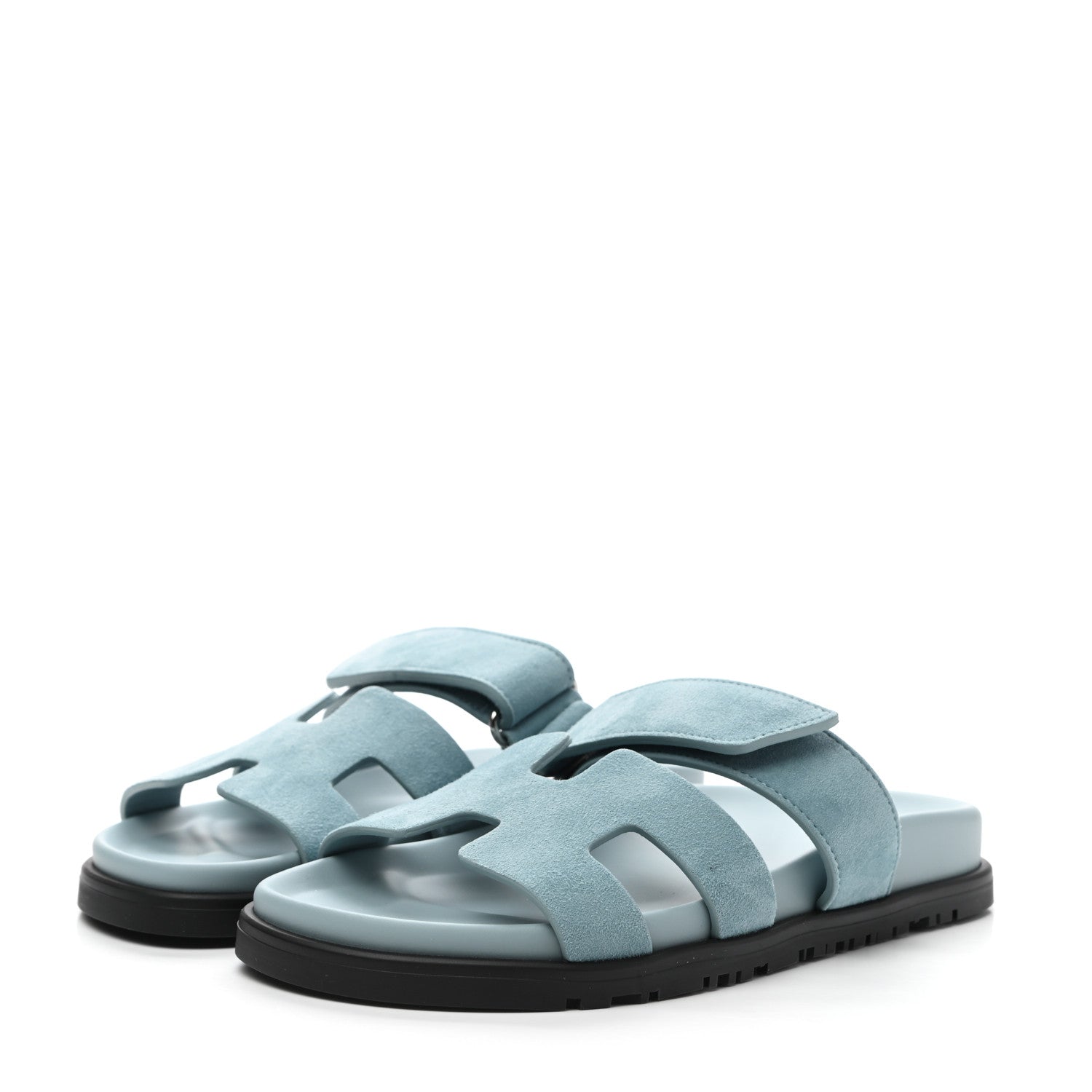 Hermes Suede Goatskin Womens Chypre Sandals 36 Vert d'Eau 3 of 8