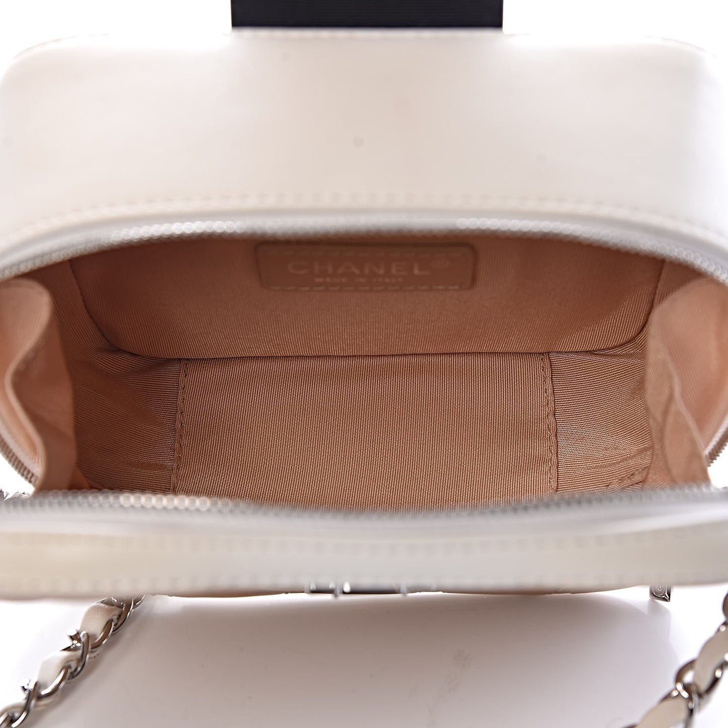 Lambskin Quilted Mini CC Box Camera Bag Beige White Black