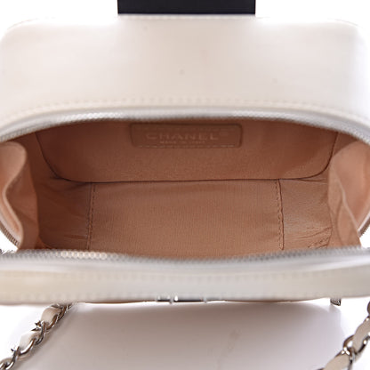 Chanel Lambskin Quilted Mini CC Box Camera Bag Beige White Black 5 of 13