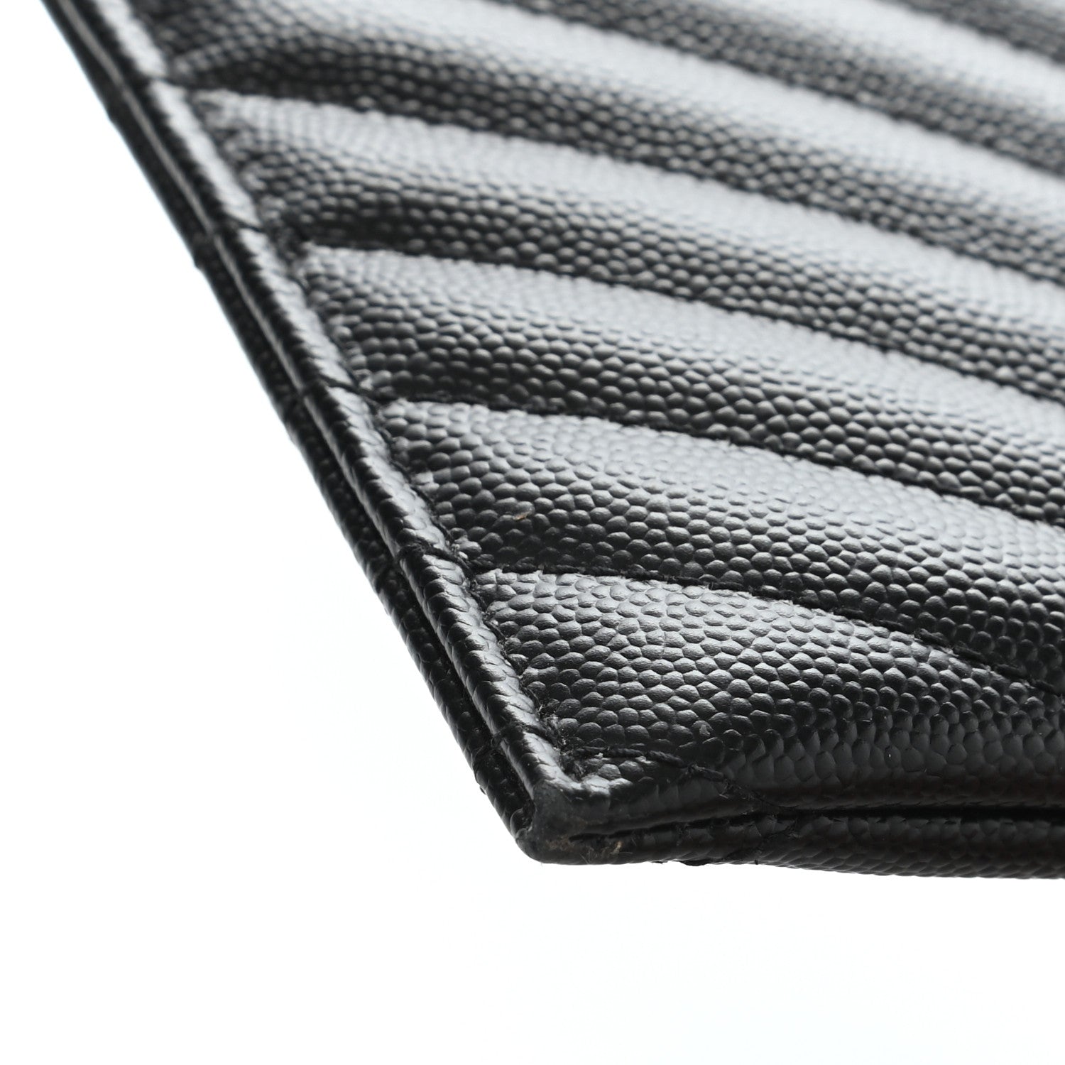 Saint Laurent Grain De Poudre Chevron Monogram Bill Pouch Black 10 of 11
