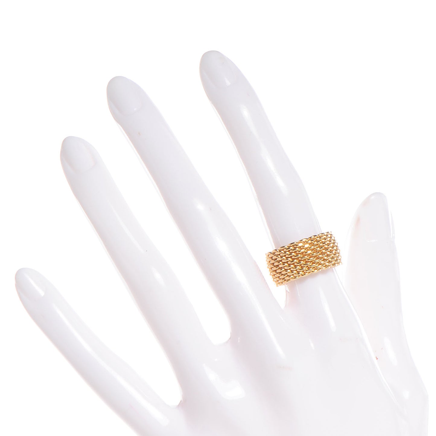 18K Yellow Gold Wide Somerset Mesh Ring 49 5