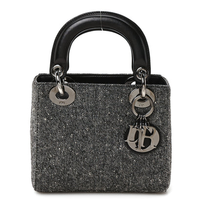 Christian Dior Tweed Mini Lady Dior Black 1 of 10