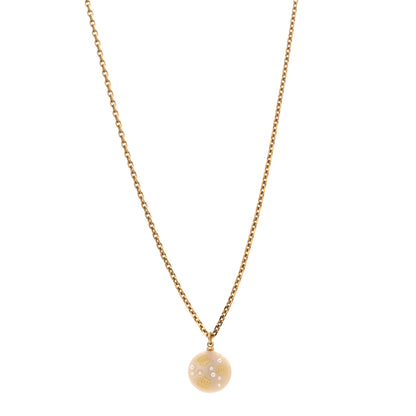 Chanel Resin Pearl CC Necklace Gold White 1 of 7