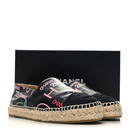 Chanel Lambskin Grosgrain Printed Espadrilles 38 Multicolor Black 10 of 10