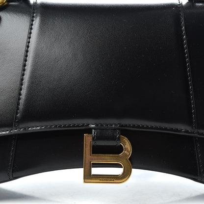 Balenciaga Shiny Box Calfskin Small Hourglass Top Handle Bag Black 9 of 9