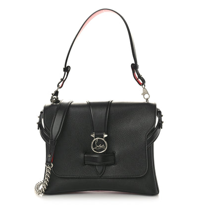 Christian Louboutin Pebbled Calfskin Medium Rubylou Shoulder Bag Black 1 of 9
