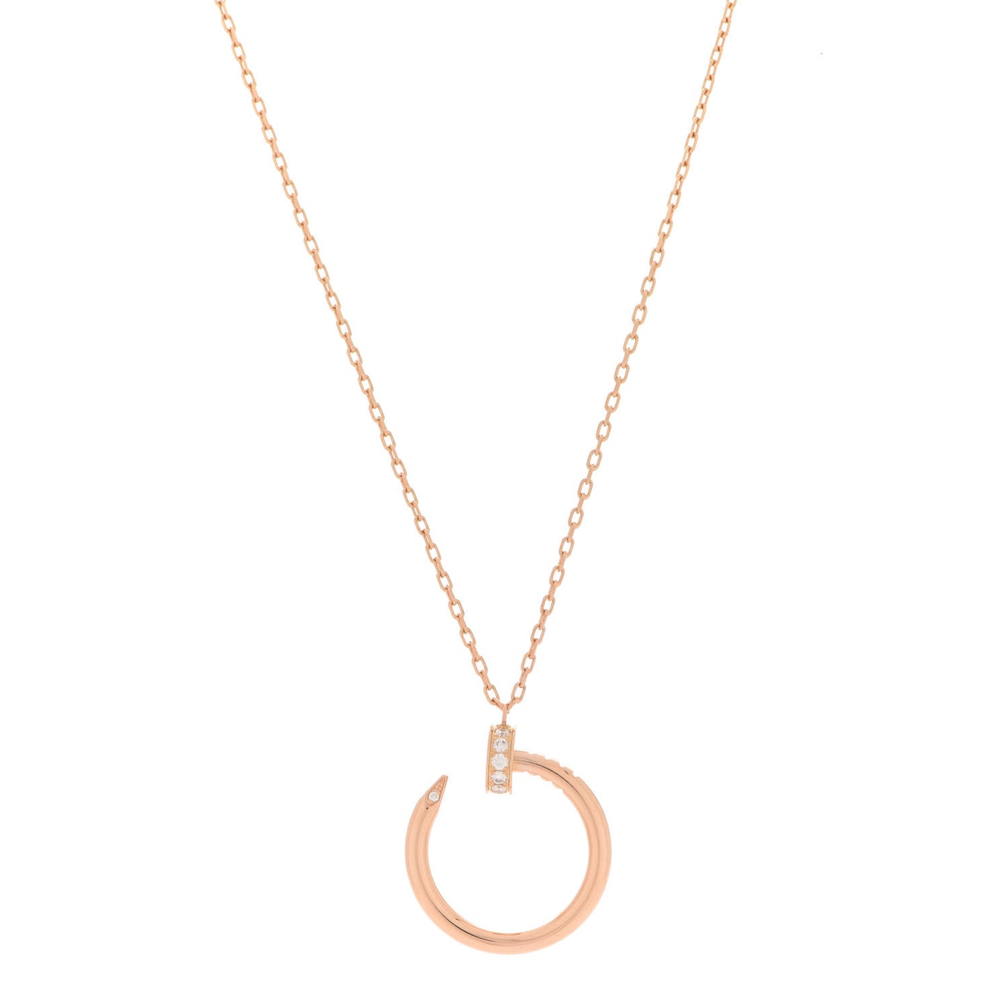 18K Pink Gold Diamond Juste Un Clou Pendant Necklace