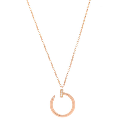 Cartier 18K Pink Gold Diamond Juste Un Clou Pendant Necklace 1 of 6