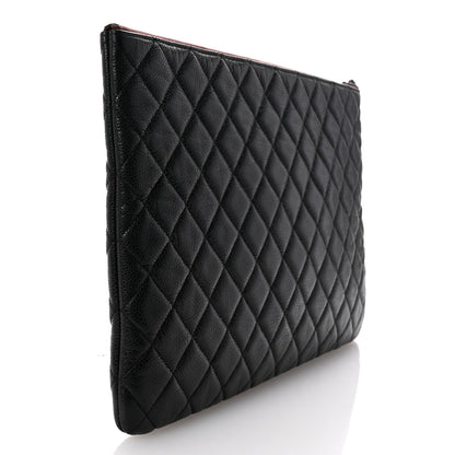 Chanel Caviar Quilted Large Cosmetic Case Black 3 of 8