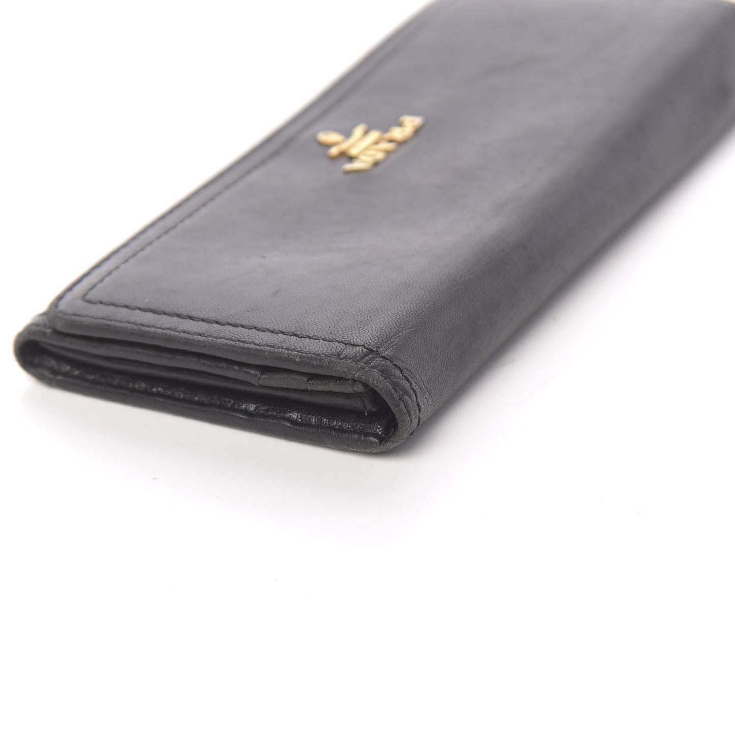 Vitello Phenix Continental Flap Wallet Black