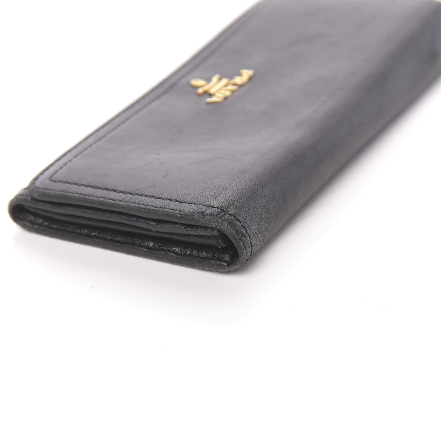 Prada Vitello Phenix Continental Flap Wallet Black 10 of 16