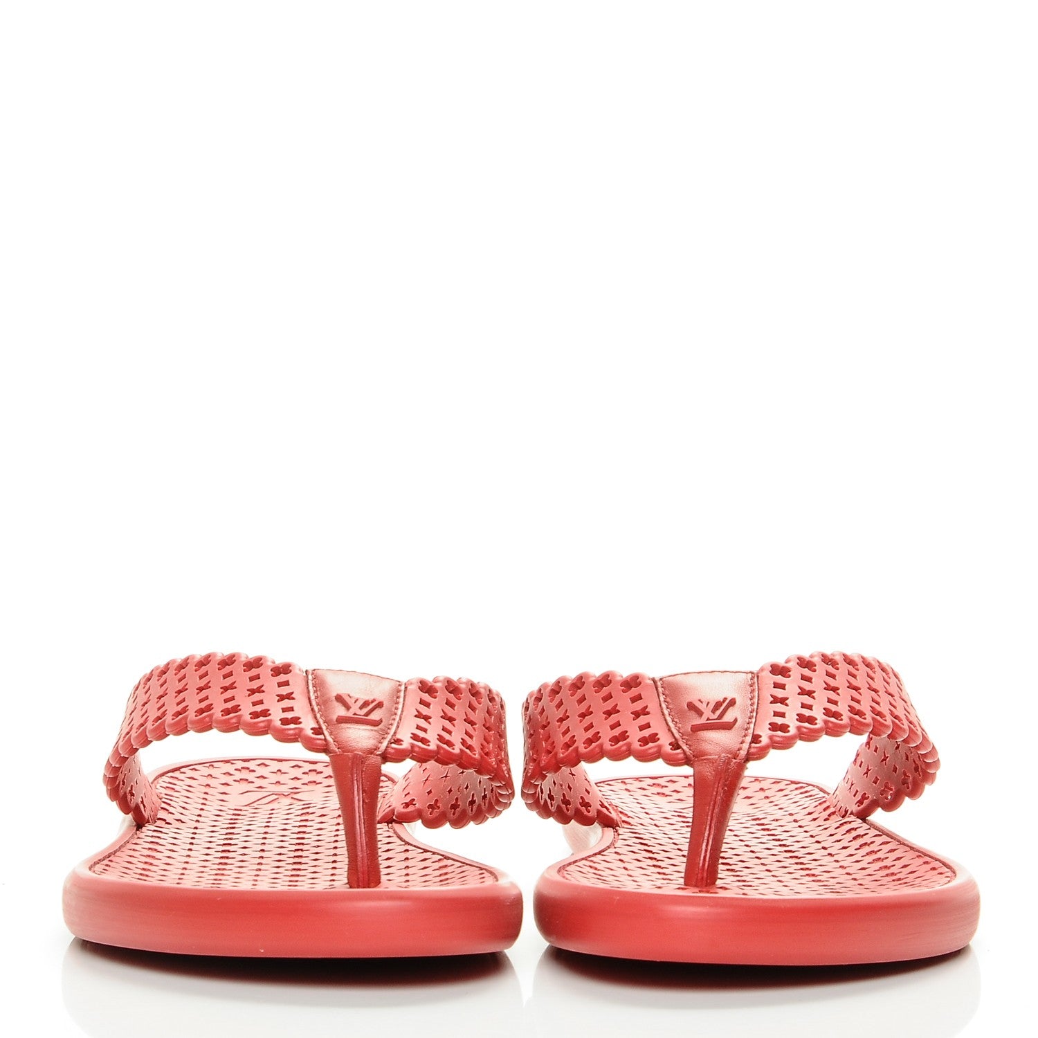 Louis Vuitton Rubber Tatoo Thong Sandals 37 Red 2 of 8