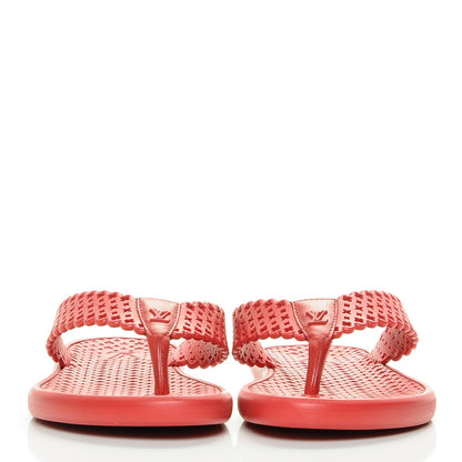 Louis Vuitton Rubber Tatoo Thong Sandals 37 Red 2 of 8