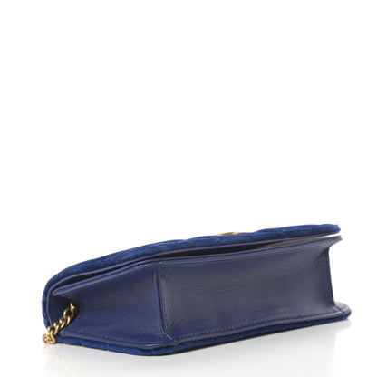 Gucci Velvet Matelasse GG Marmont Mini Bag Cobalt Blue 4 of 13