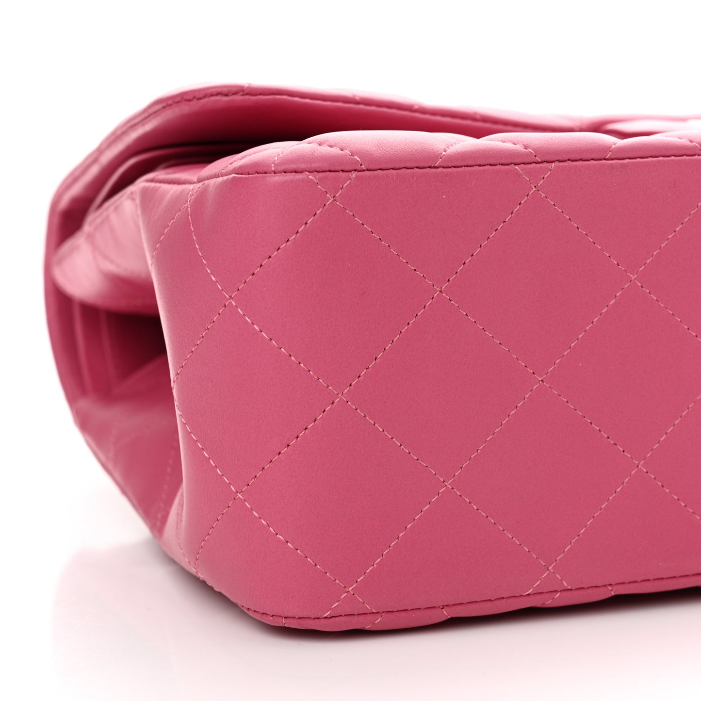 Lambskin Quilted Jumbo Double Flap Pink