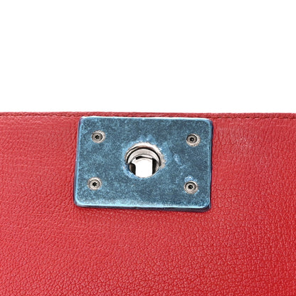 Chanel Goatskin Quilted Patent Medium Duo Boy Flap Red 13 of 14