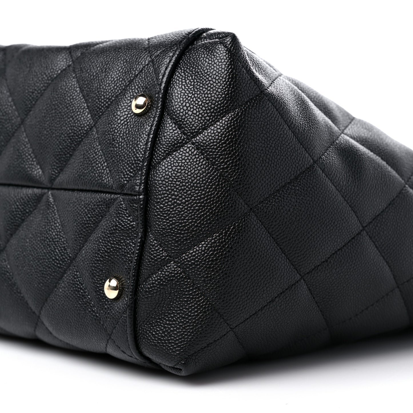 Caviar Quilted Large Shopping Tote Black
