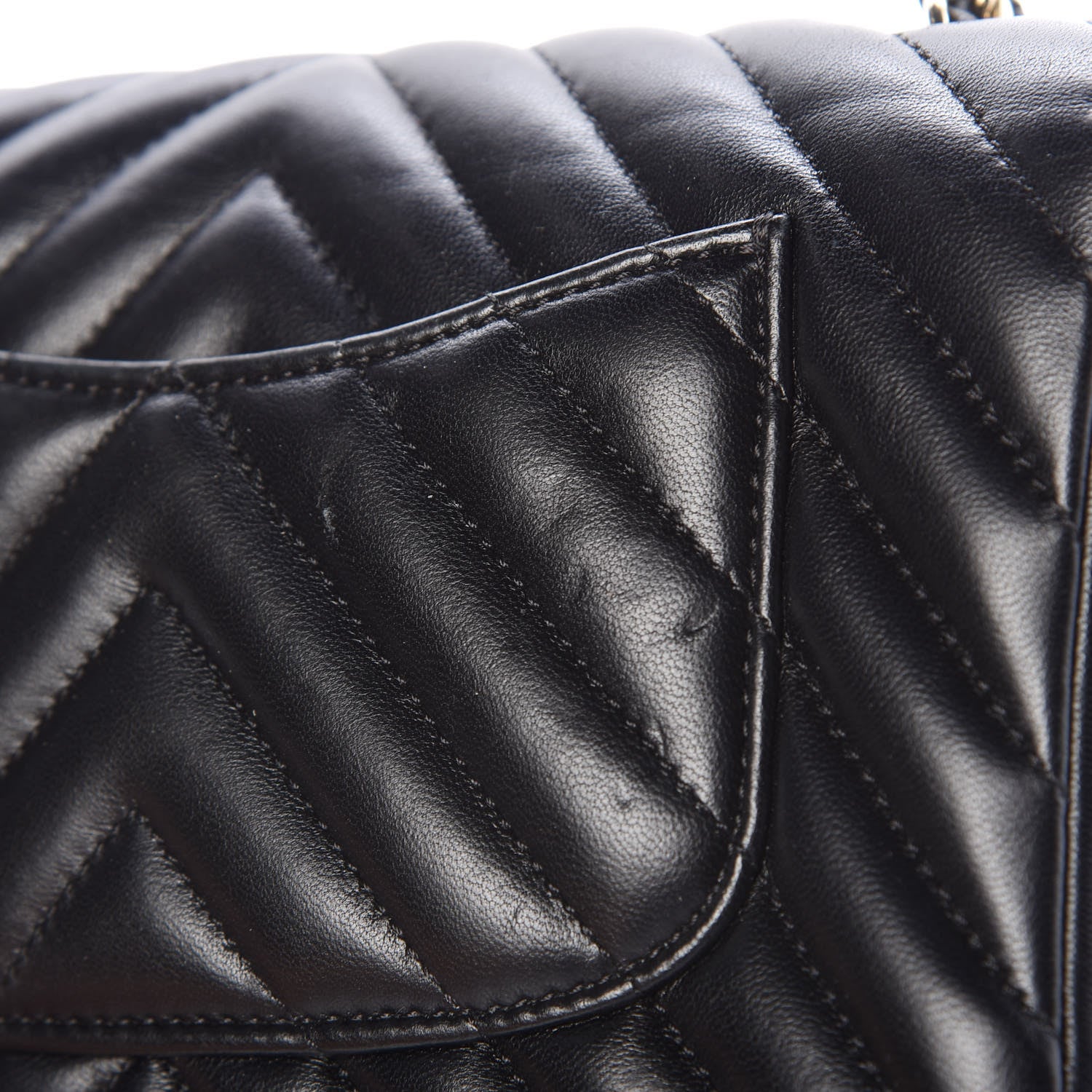 Chanel Lambskin Chevron Quilted Mini Rectangular Flap Black 11 of 12