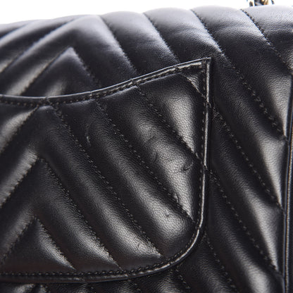 Chanel Lambskin Chevron Quilted Mini Rectangular Flap Black 11 of 12