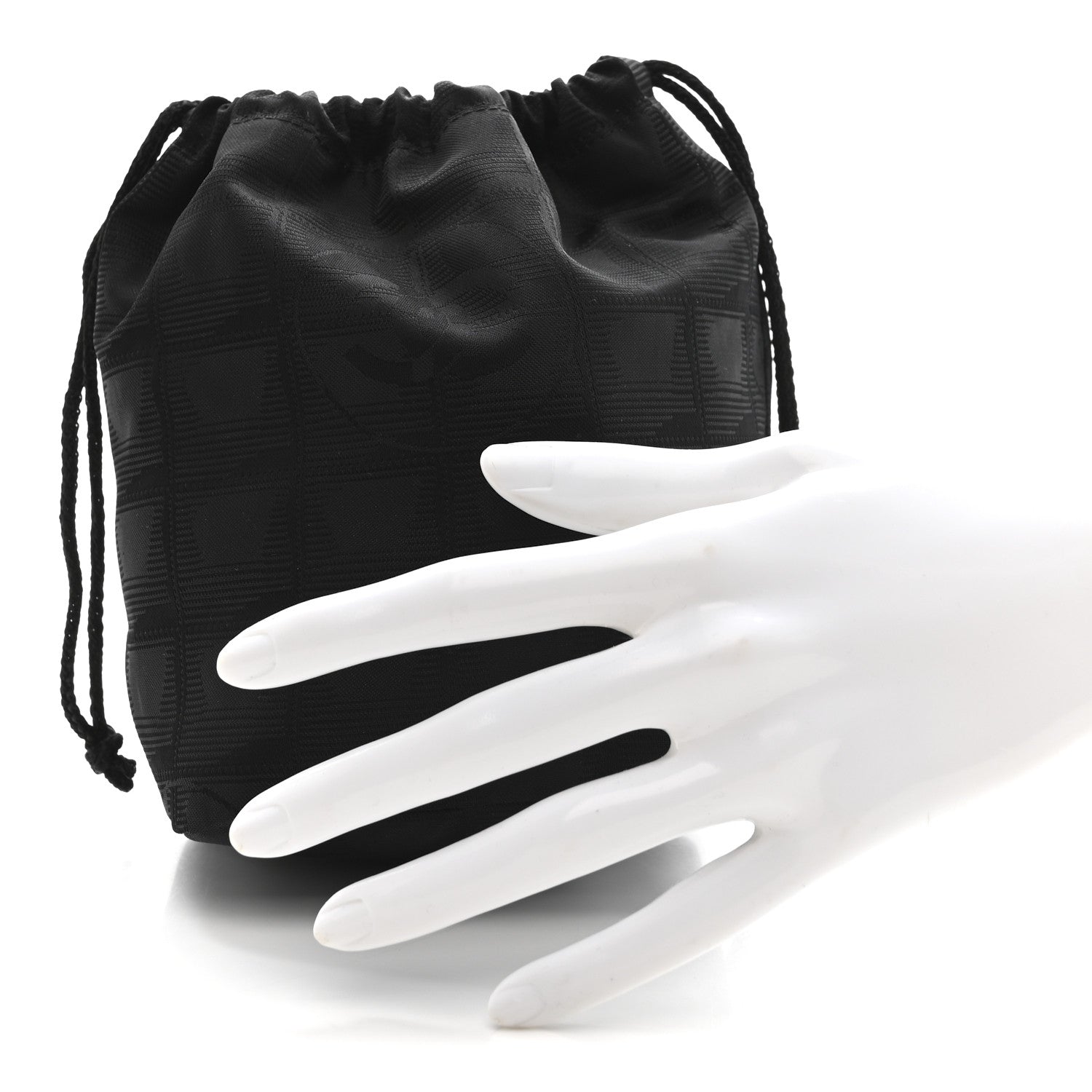 Chanel Nylon Travel Drawstring Bag Black 2 of 10