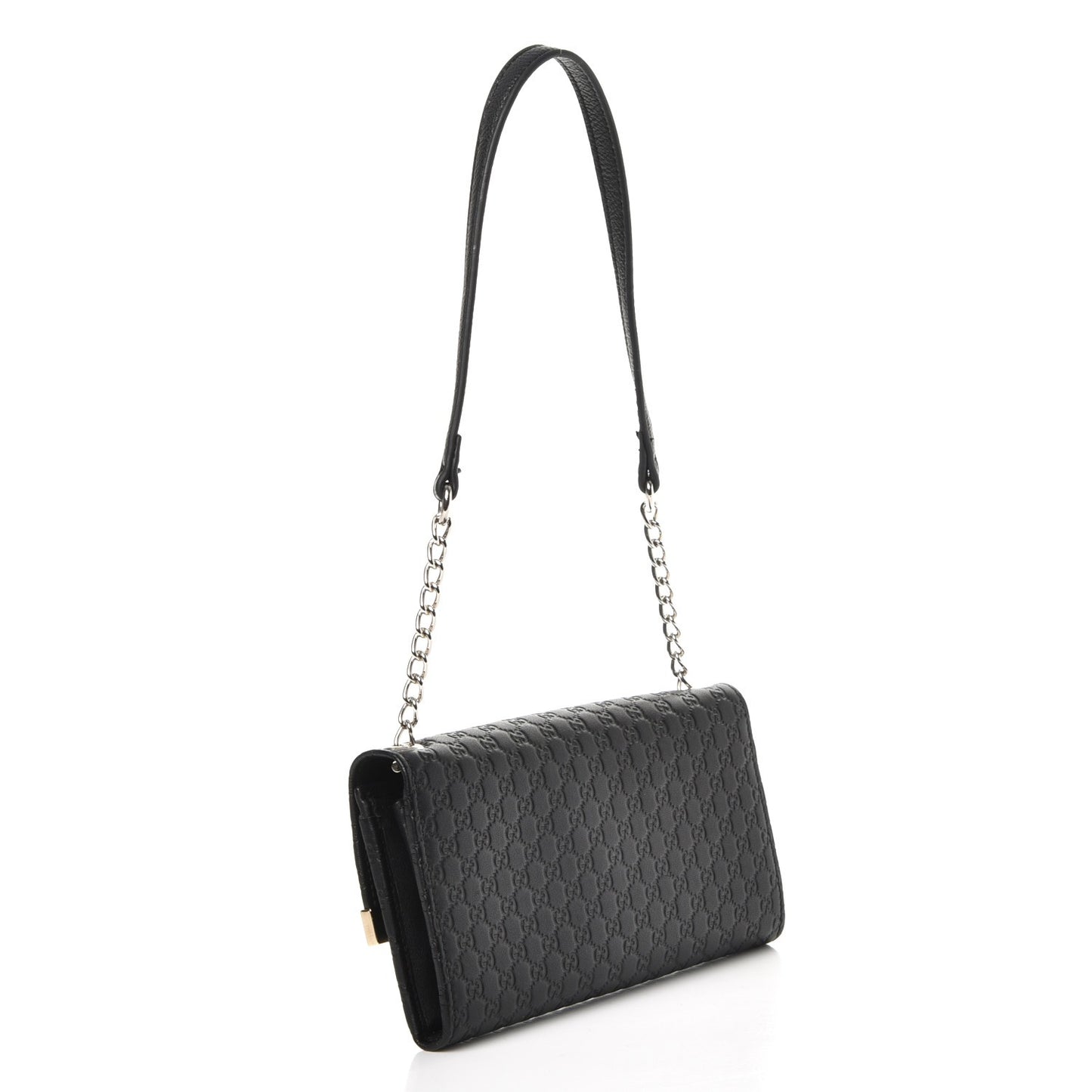 Microguccissima Dice Continental Chain Wallet Black