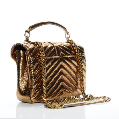 Saint Laurent Metallic Cracked Matelasse Monogram Medium College Bag Bronze 3 of 6