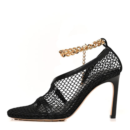 Bottega Veneta Mesh Nappa Chunky Chain Sandals 37 Black 1 of 7