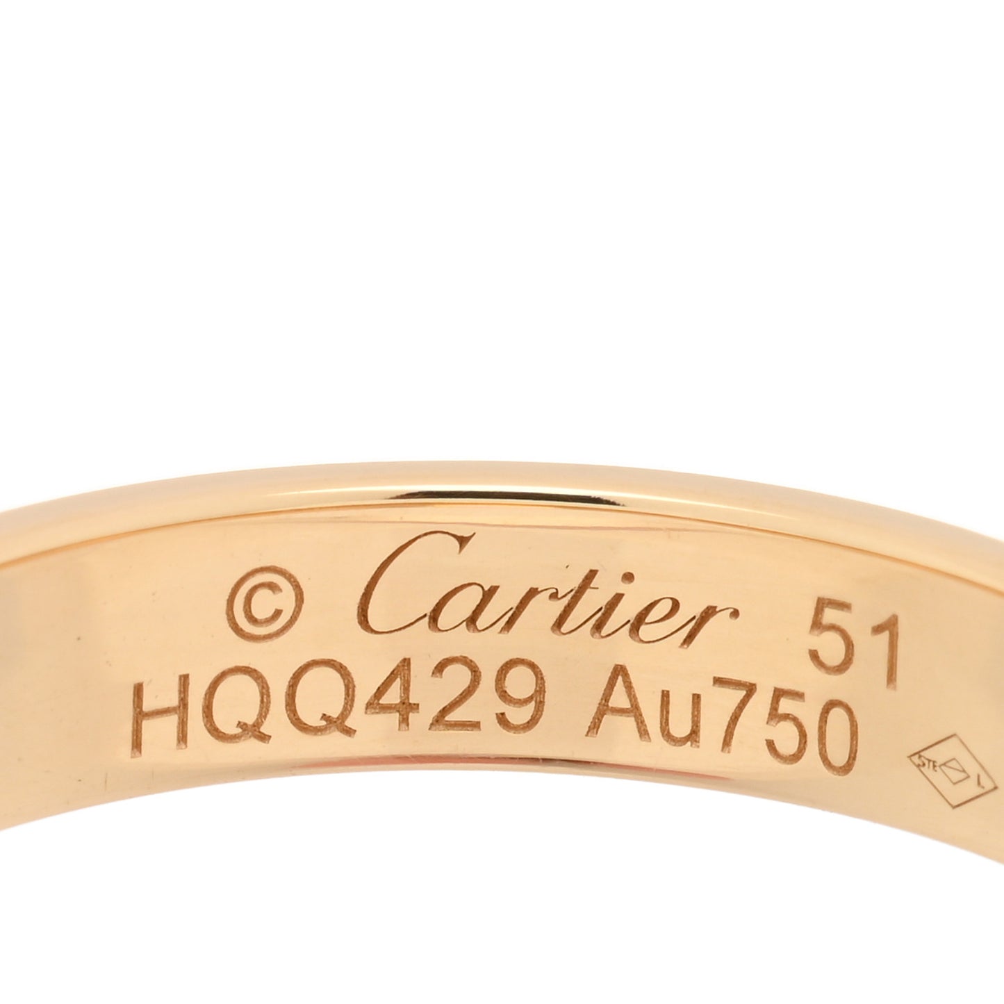 18K Yellow Gold 3.5mm LOVE Wedding Band Ring 51 5.75