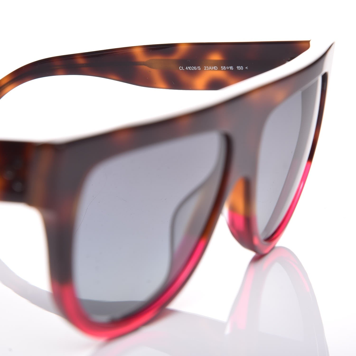 Celine Acetate Shadow Sunglasses CL 41026/S Tortoise Havana Blue 5 of 6