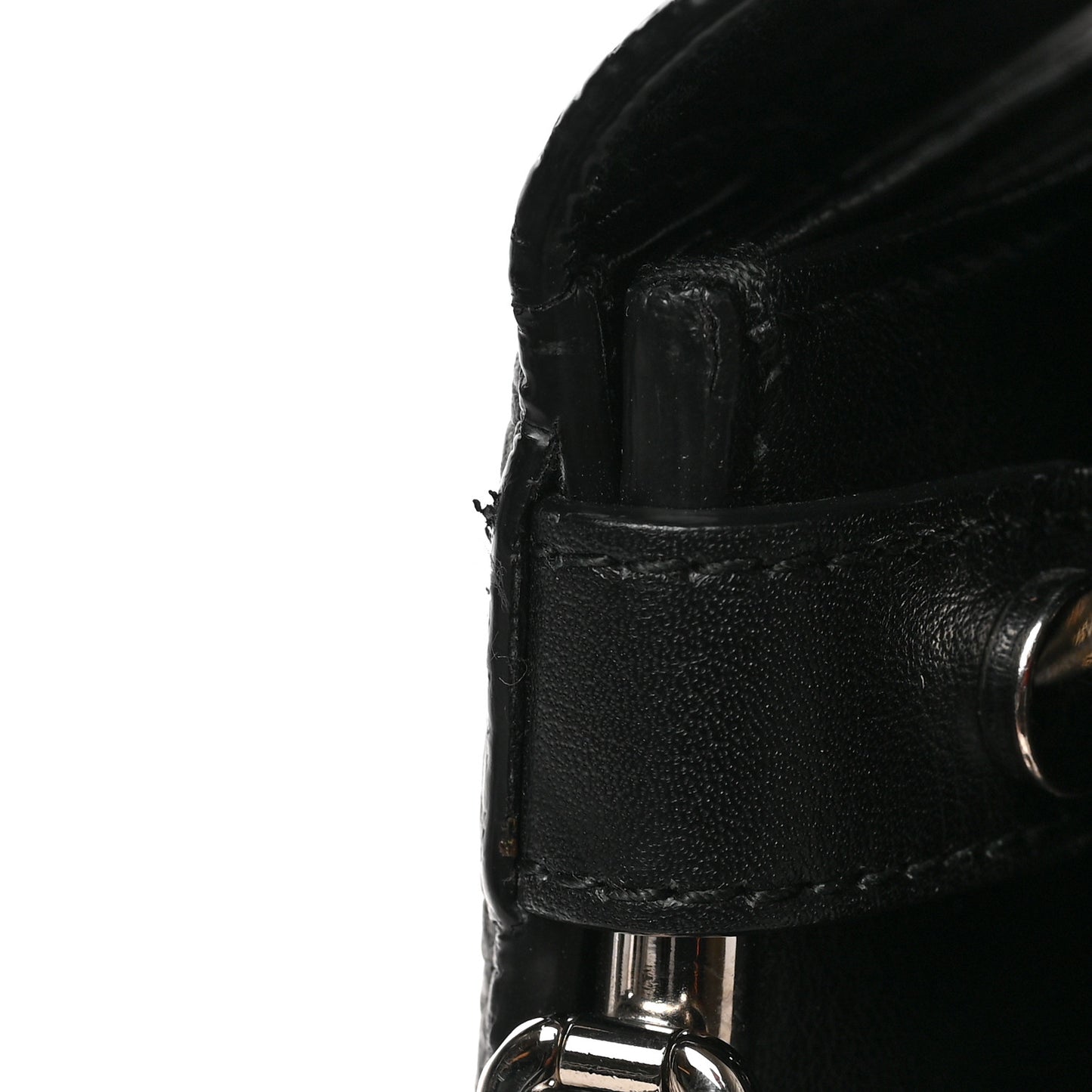 Grained Calfskin Large Diorever Flap Black