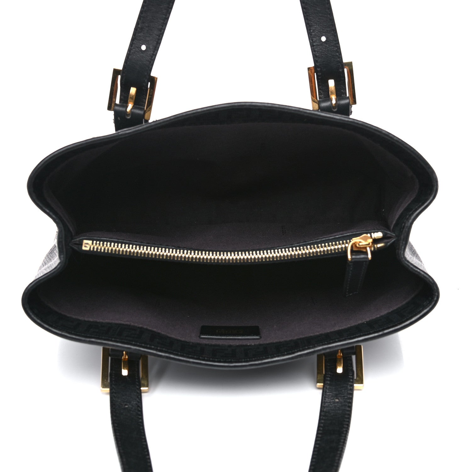 Fendi Zucchino Spalmati Vitello Small Tote Black 5 of 20