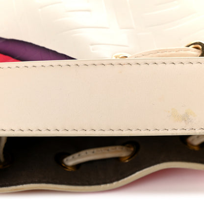 Fendi Vitello King F is Fendi FF Embossed Striped Mini Mon Tresor Bucket Bag Light Rose Multicolor White Ice 12 of 12