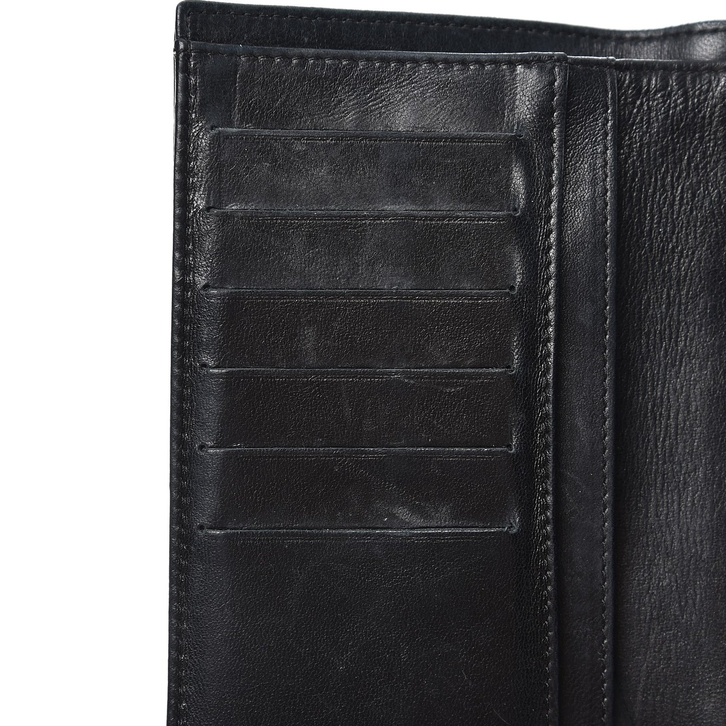 Lambskin Embossed Camellia Flap Wallet Black