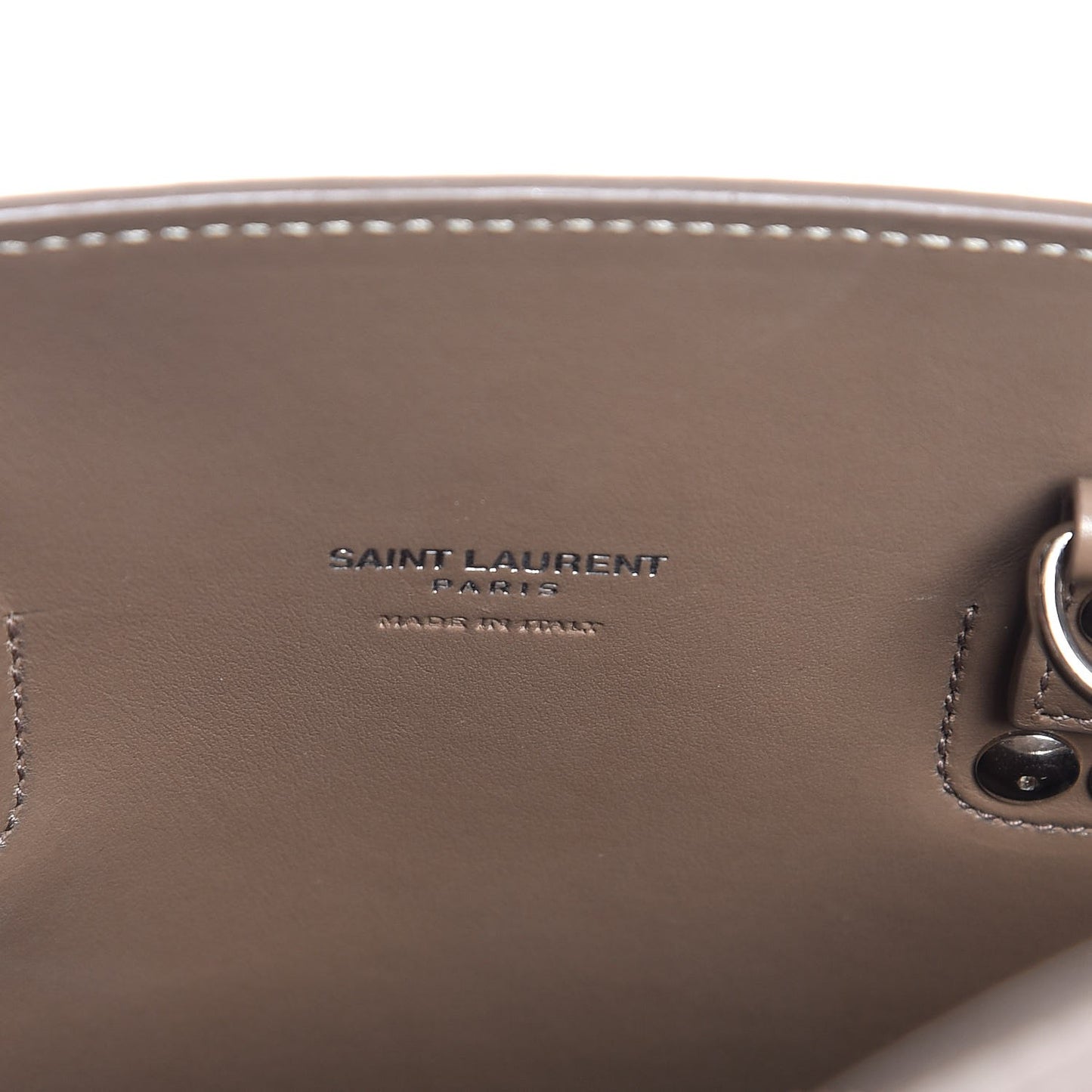 Grained Calfskin Topstich Baby Sac De Jour Taupe