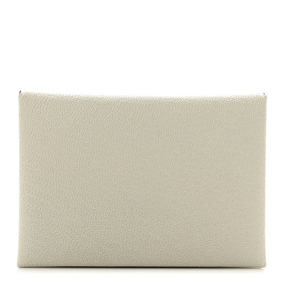 Hermes Chevre Mysore Calvi Duo Card Case Mushroom 1 of 7