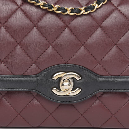 Chanel Lambskin Quilted Mini Two Tone Day Flap Burgundy 8 of 15