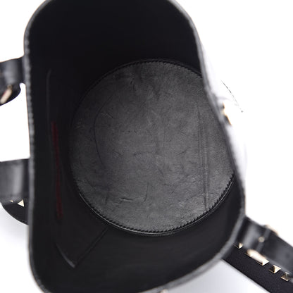 Valentino Garavani Vitello Rockstud Bucket Bag Black 5 of 12