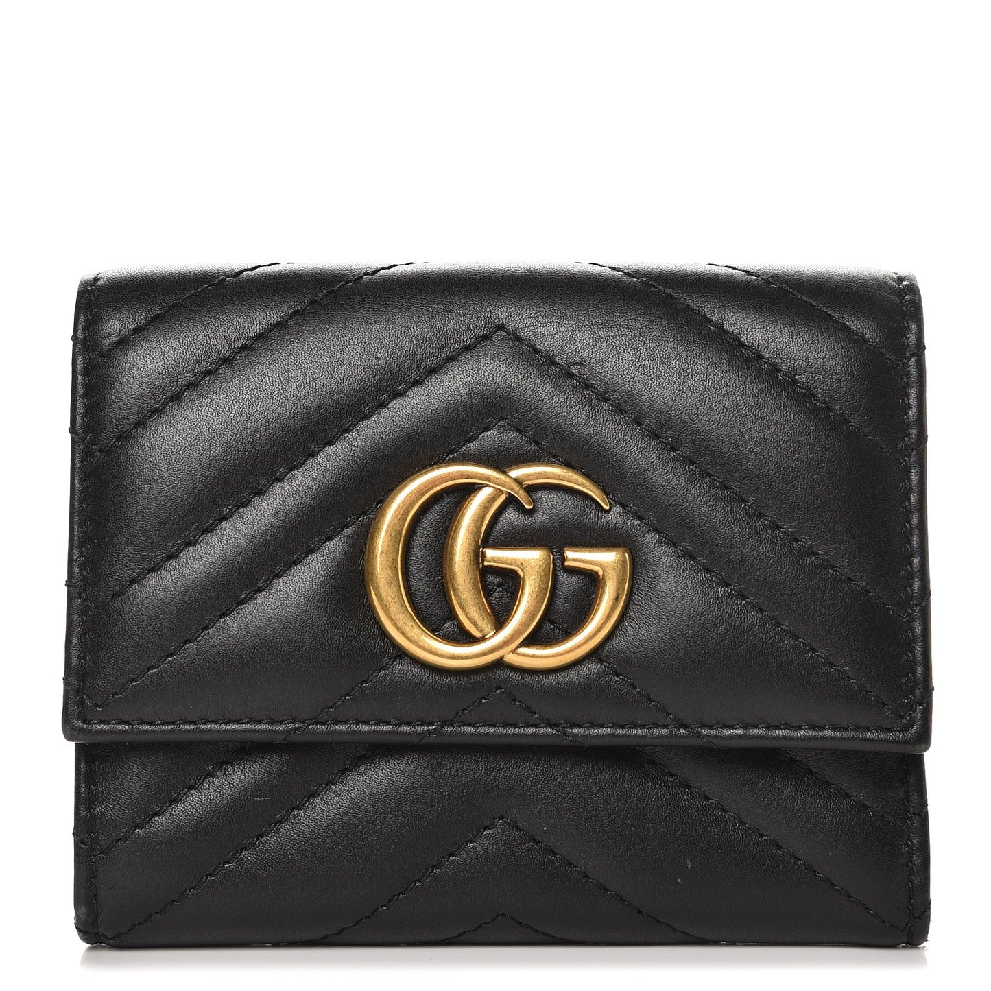 Calfskin Matelasse GG Marmont Wallet Black