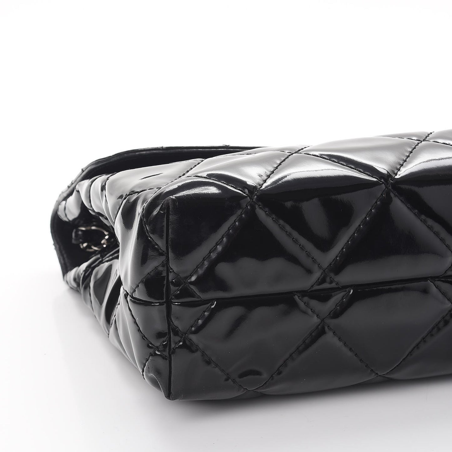Vinyl Quilted In the Business Flap Bag Black
