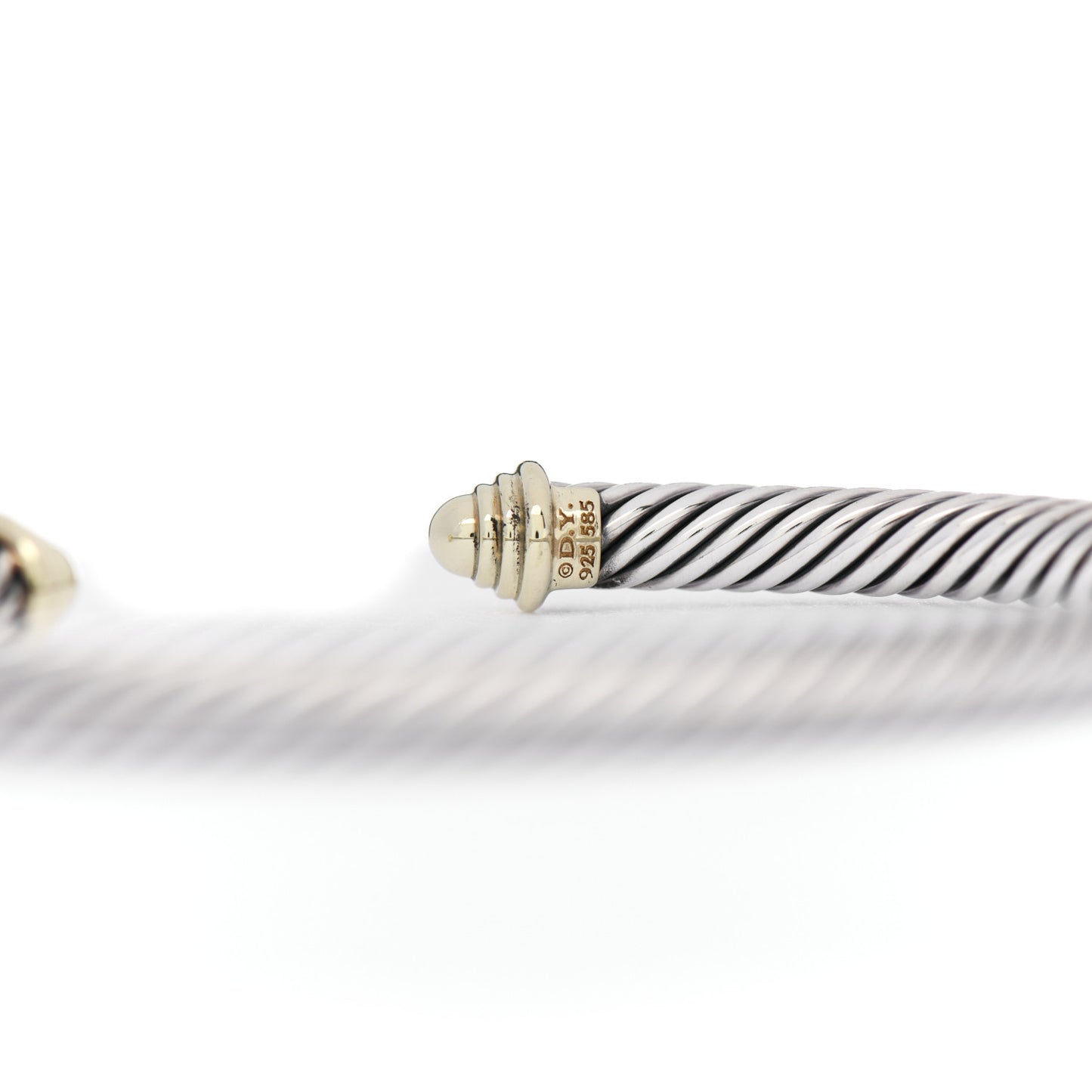 Sterling Silver 14K Yellow Gold 5mm Cable Classics Bracelet