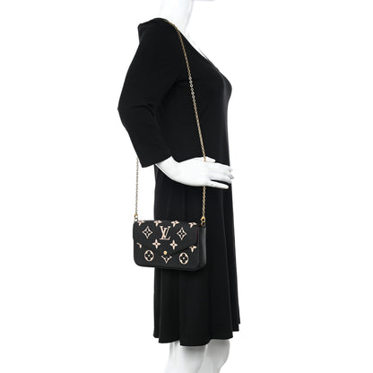 Louis Vuitton Empreinte Monogram Giant Felicie Pochette Black Beige 2 of 13