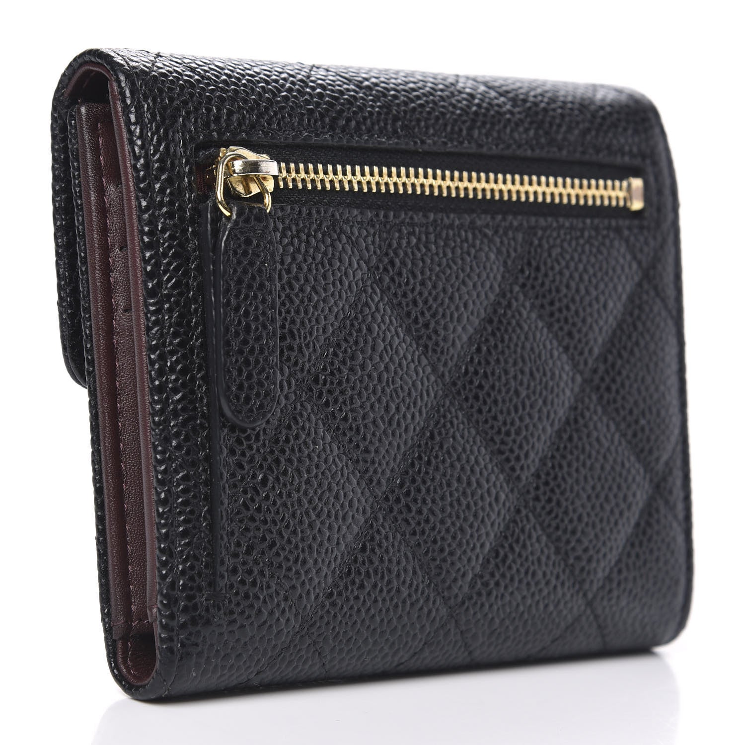 Chanel Caviar Quilted Compact Flap Wallet Black 3 of 9