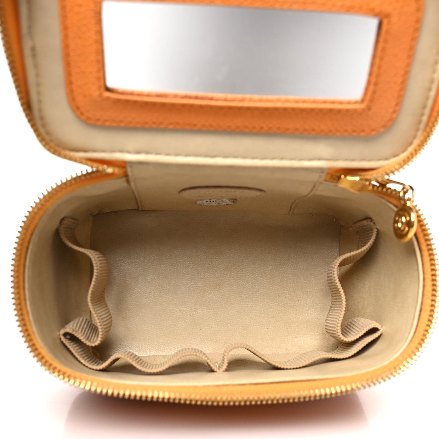 Chanel Caviar Vanity Cosmetic Case Orange 5 of 12