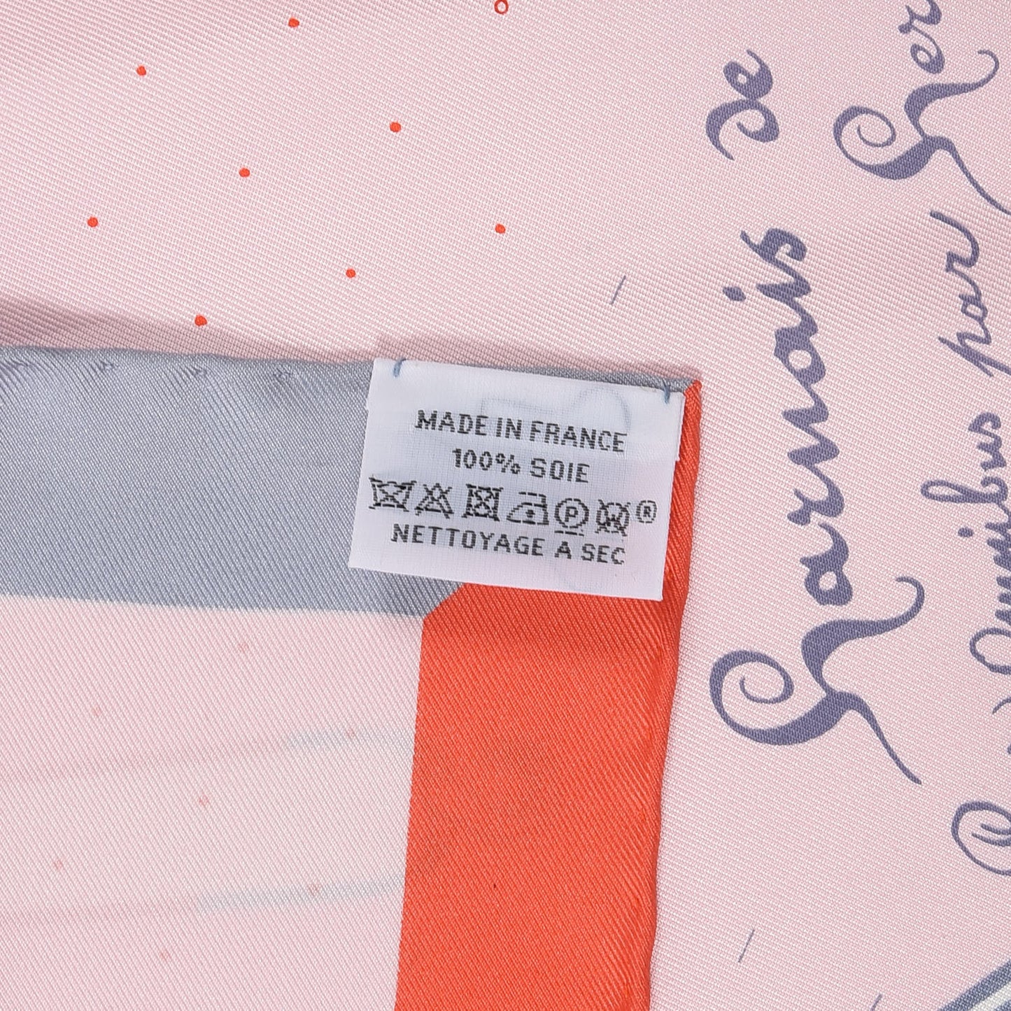 Silk Harnais De Timon Scarf 90 Rose Pale Gris Corail