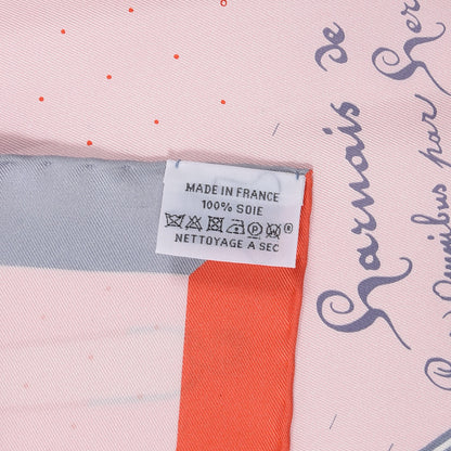 Hermes Silk Harnais De Timon Scarf 90 Rose Pale Gris Corail 5 of 5