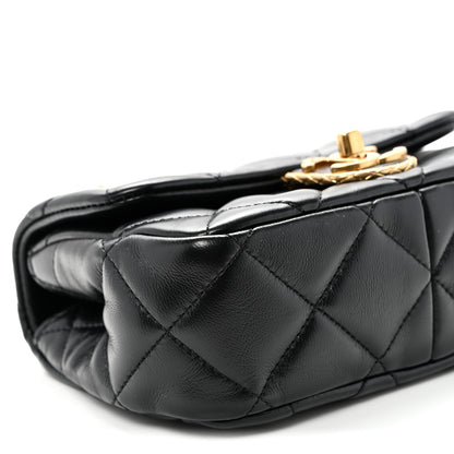 Chanel Lambskin Quilted Mini Flap Black 9 of 10