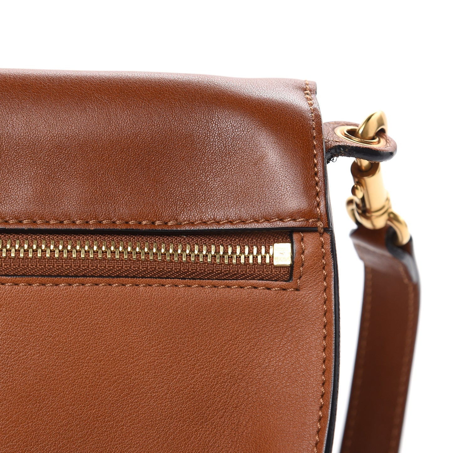 Smooth Calfskin Kurtis Shoulder Bag Caramel