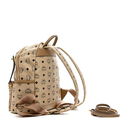 MCM Visetos Studded Small Dual Stark Backpack Beige 3 of 10