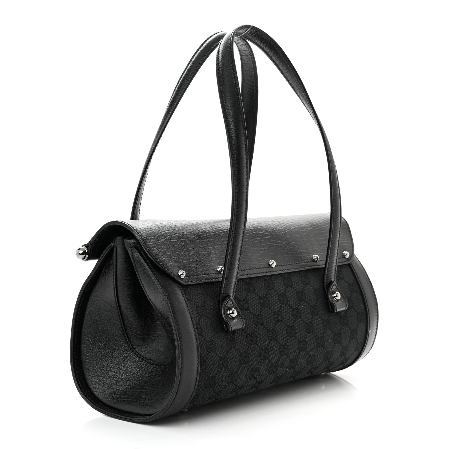Gucci Monogram Bamboo Bullet Bag Black 3 of 10